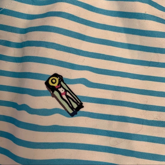 Boardies Blue and White Stripe Swim Trunks - Picture 4 of 12